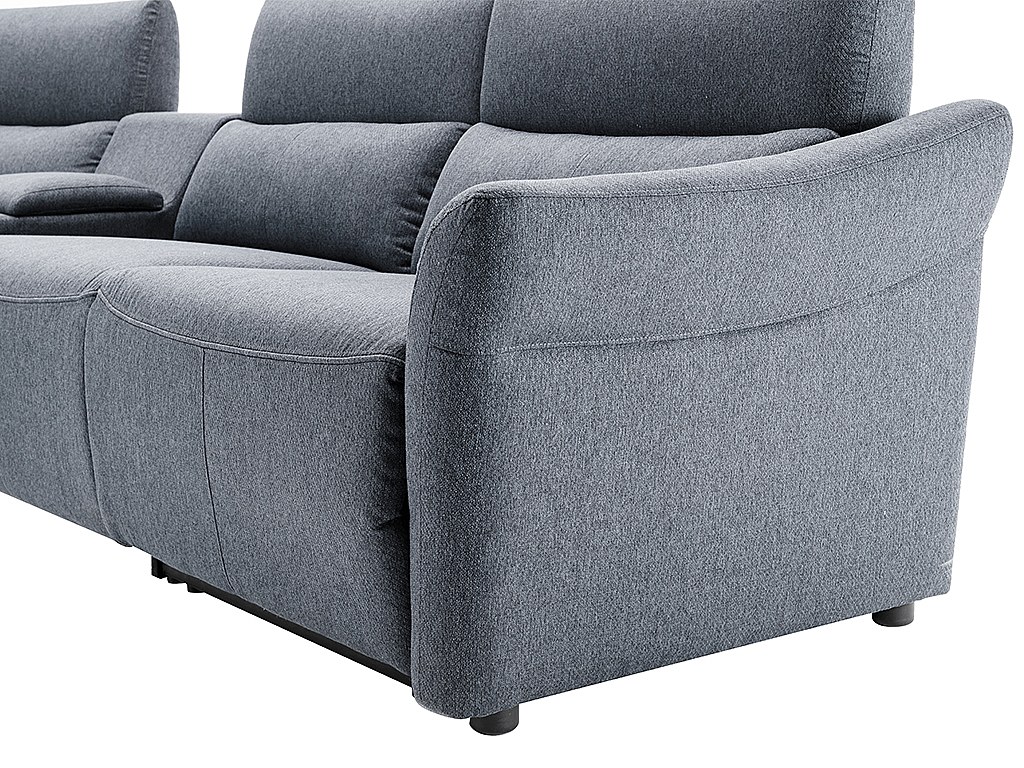 Sofá rinconera relax eléctrico de tela Gris Ángulo izquierdo EIVOR