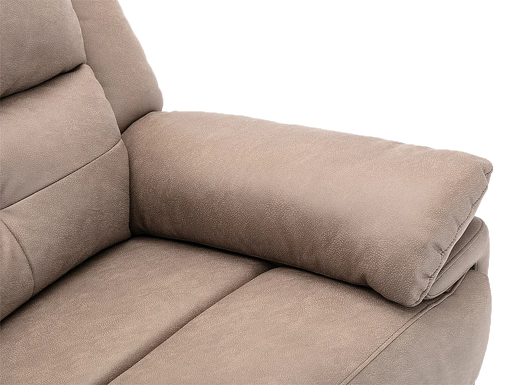 Relaxsofa elektrisch 3-Sitzer - Stoff - Taupe - DOLENE