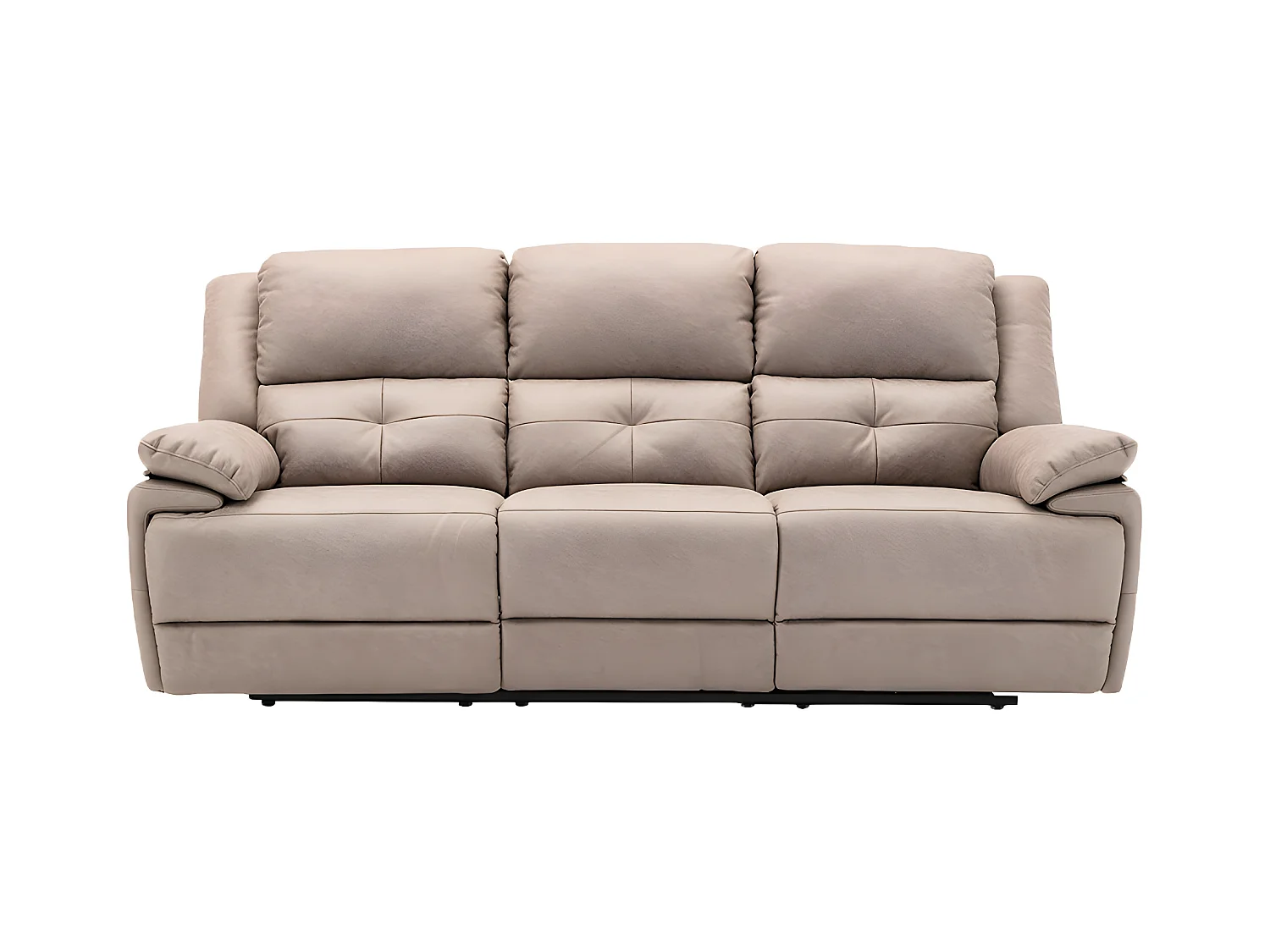 Sofá de 3 plazas relax eléctrico de tela gris topo DOLENE