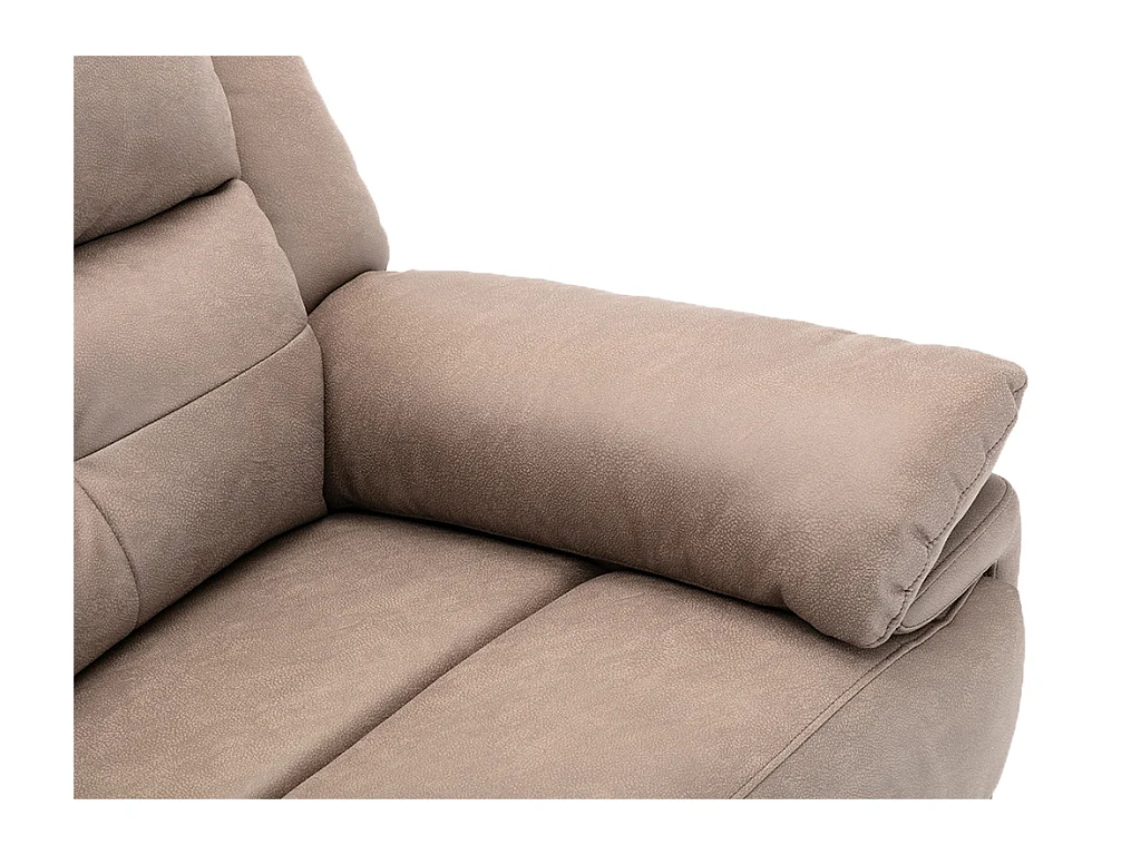 Sofá de 3 plazas relax eléctrico de tela gris topo DOLENE