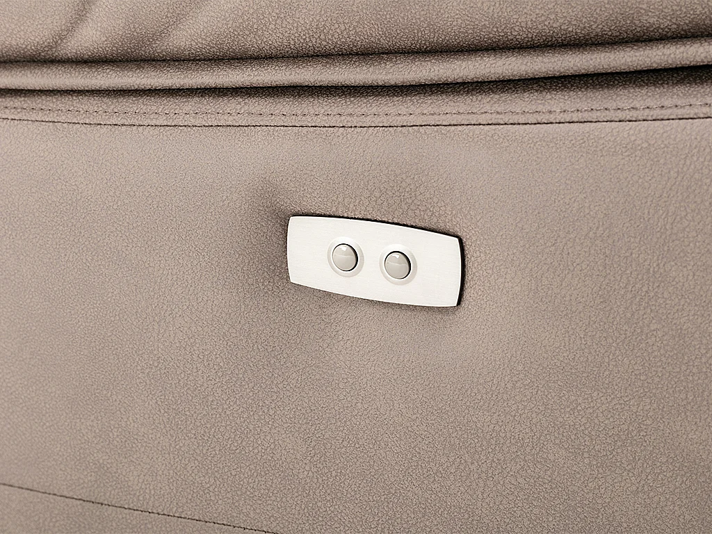 Canapé 3 places relax électrique en tissu taupe DOLENE