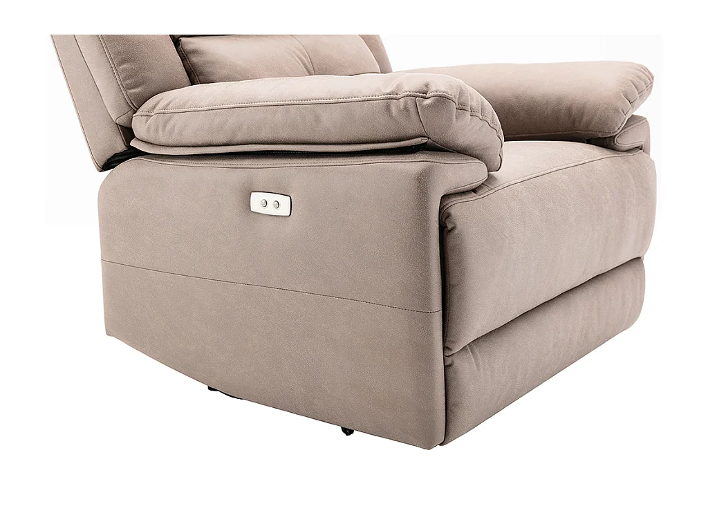 Sillón relax eléctrico de tela gris topo DOLENE