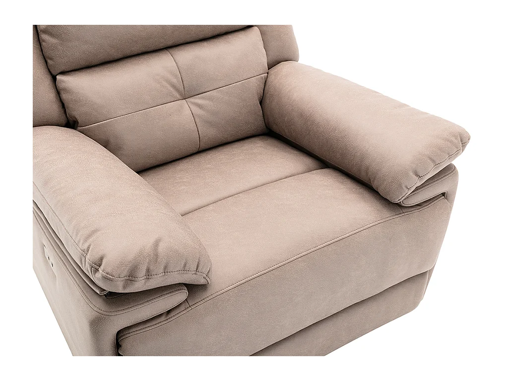 Sillón relax eléctrico de tela gris topo DOLENE