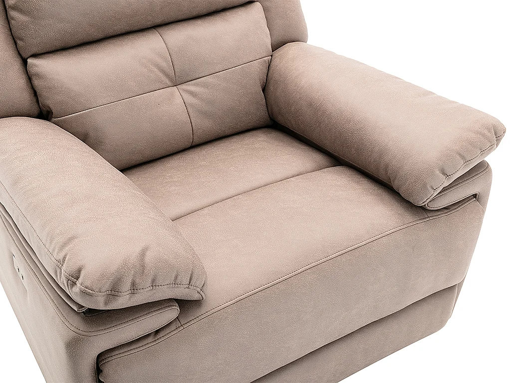 Fauteuil relax électrique en tissu taupe DOLENE