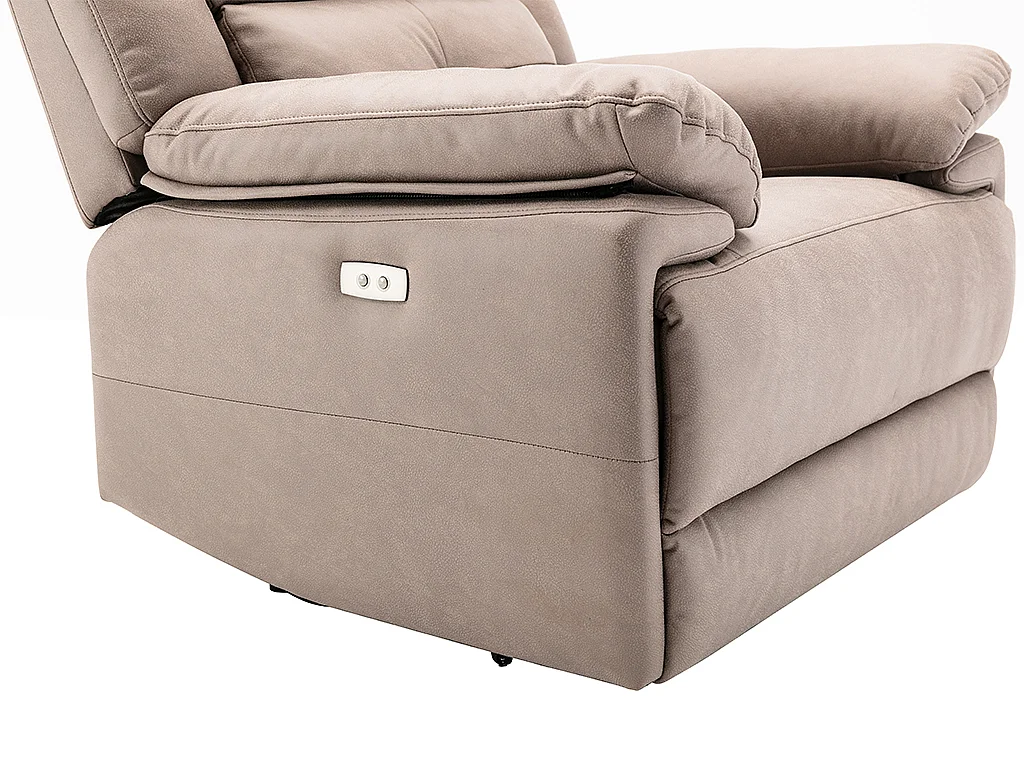 Fauteuil relax électrique en tissu taupe DOLENE
