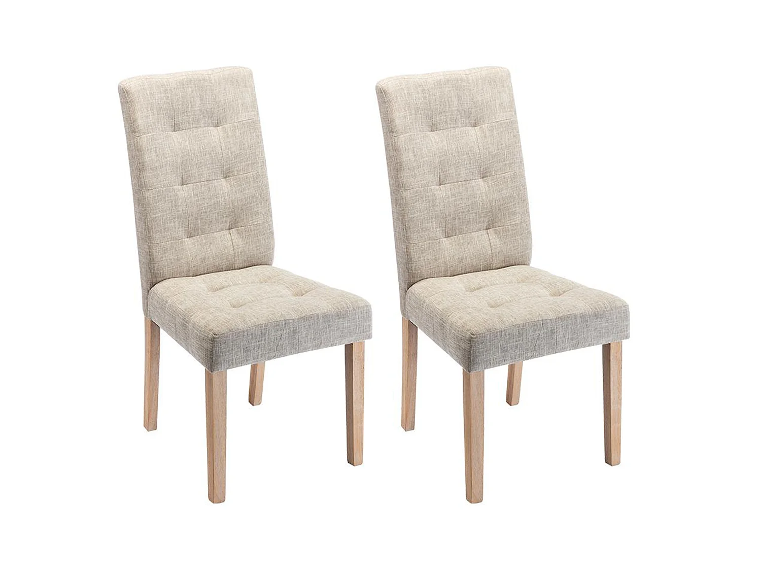 Set van 2 stoelen VILLOSA - Stof & houten poten - Beige