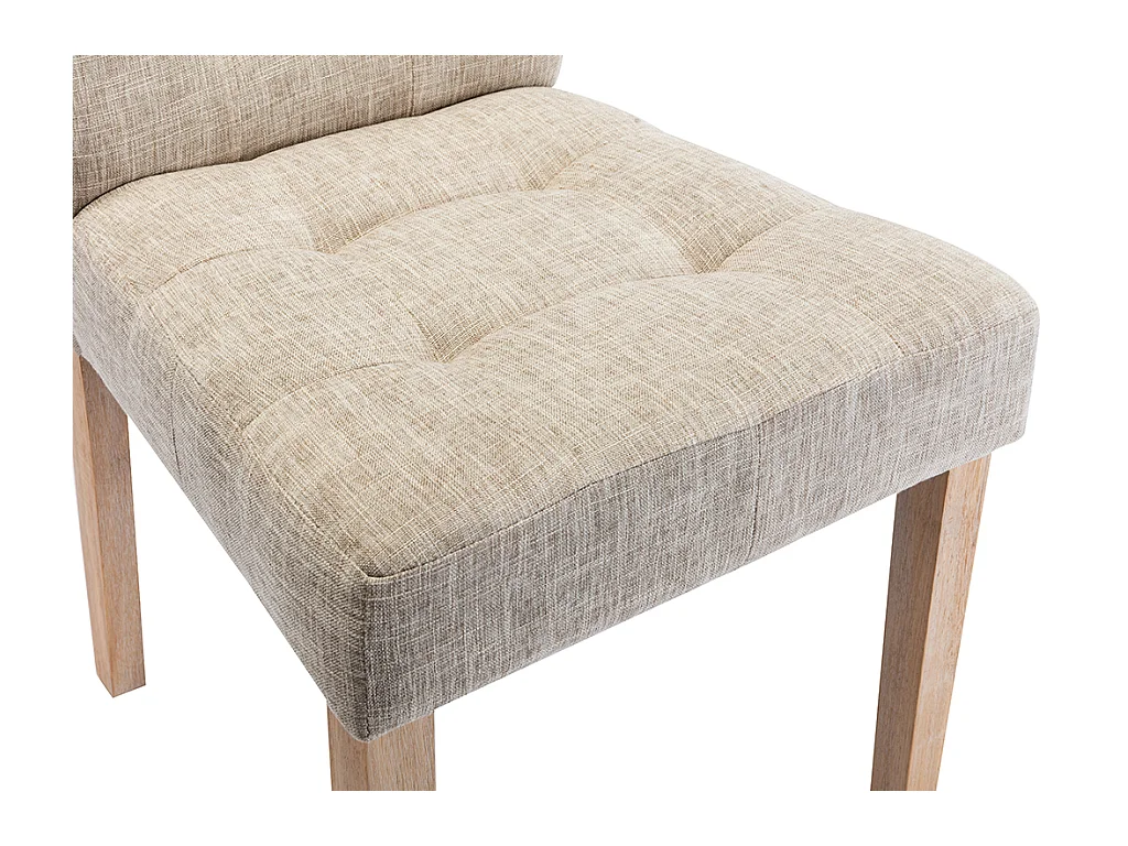 Set van 2 stoelen VILLOSA - Stof & houten poten - Beige