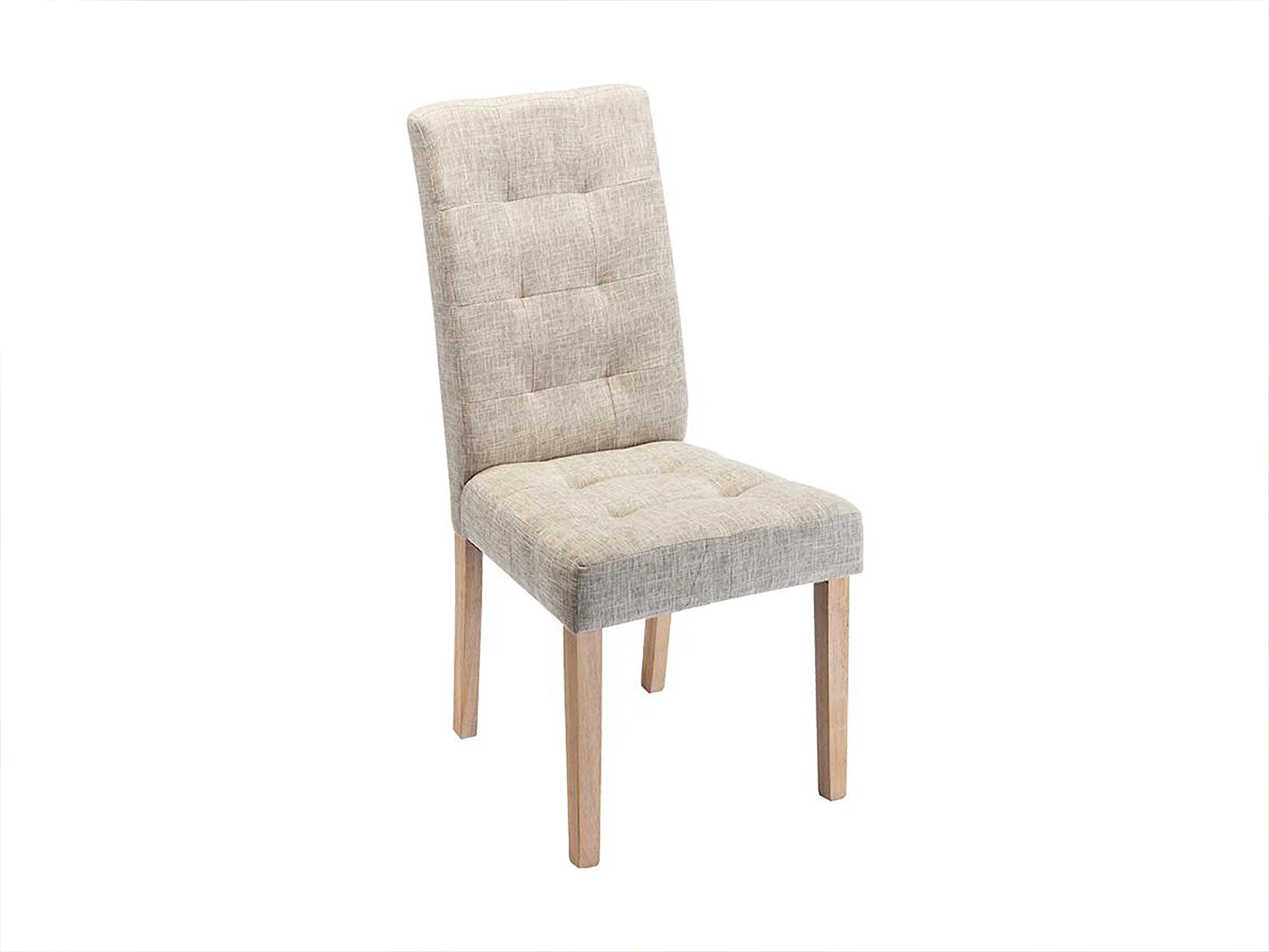 Stuhl 2er-Set - Stoff & Holz - Beige - VILLOSA