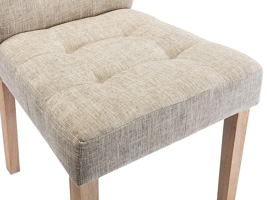 Stuhl 2er-Set - Stoff & Holz - Beige - VILLOSA