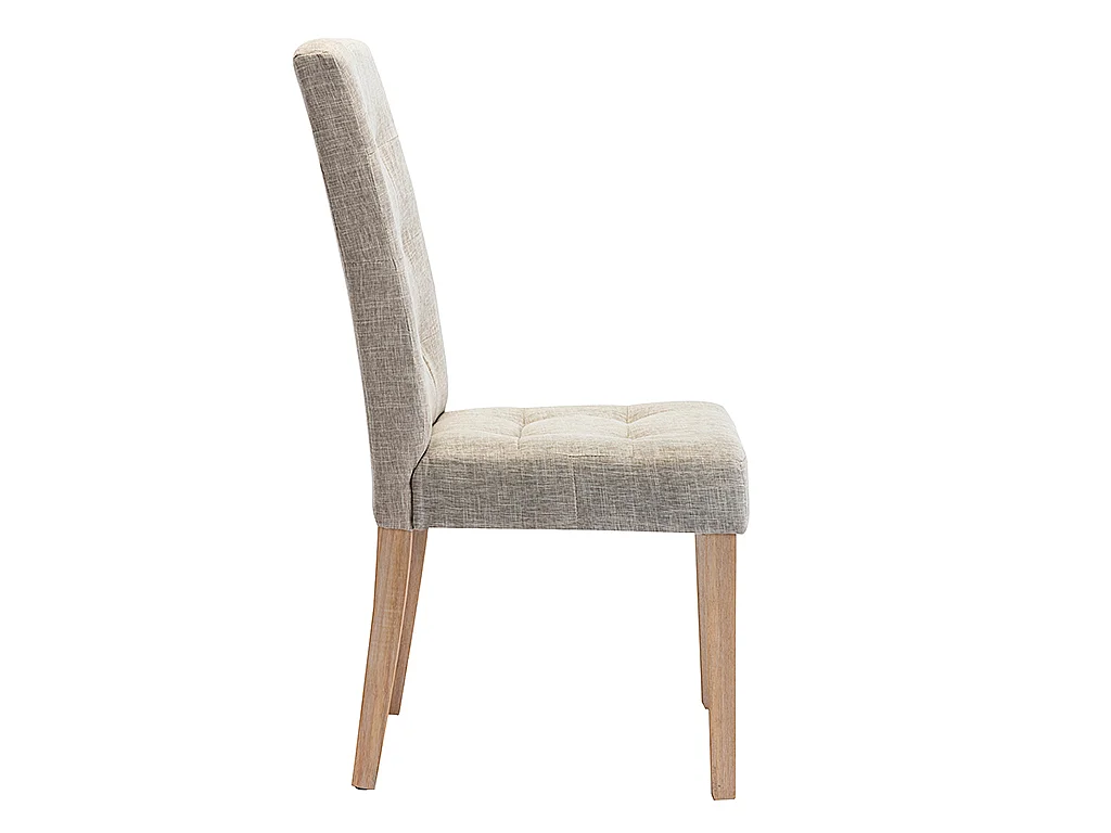 Set med 6 stolar i beige tyg och trä VILLOSA