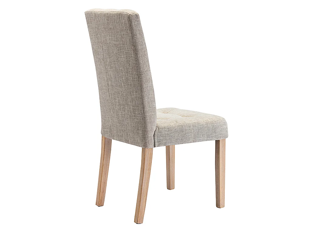 Set med 6 stolar i beige tyg och trä VILLOSA