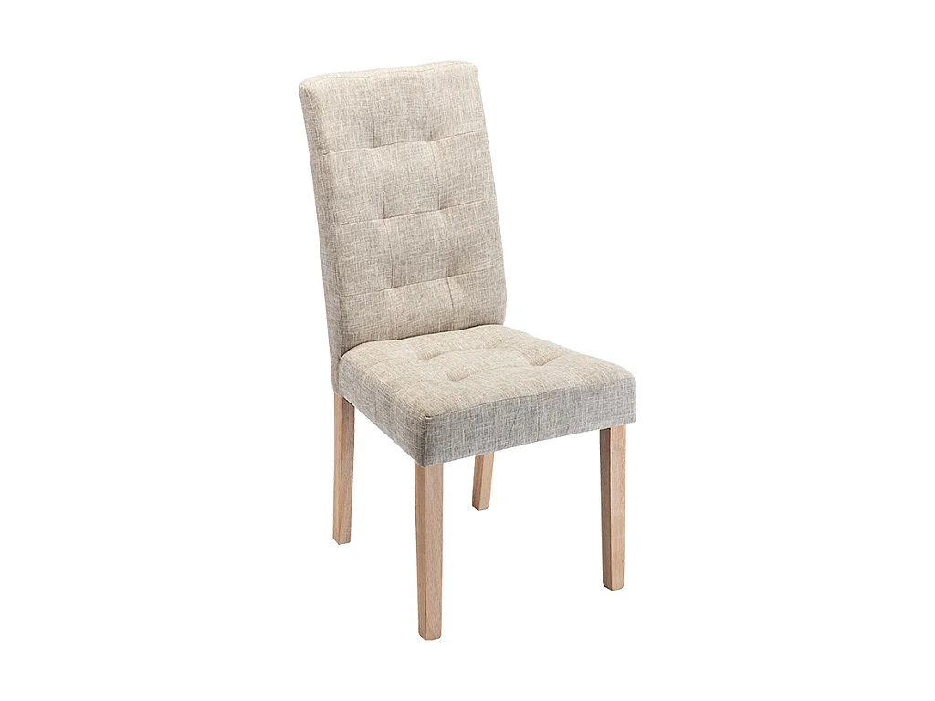 Juego de 6 sillas VILLOSA - Tela y Patas de madera - Beige