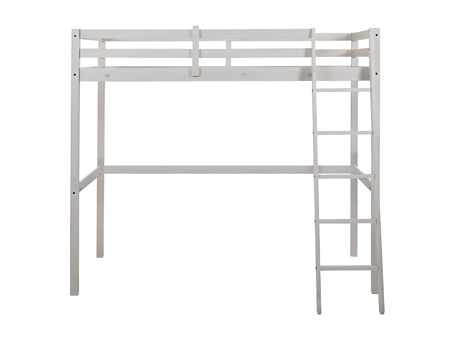 Loftsäng 90 × 190 cm i massiv vittvättad furu GEDEON II