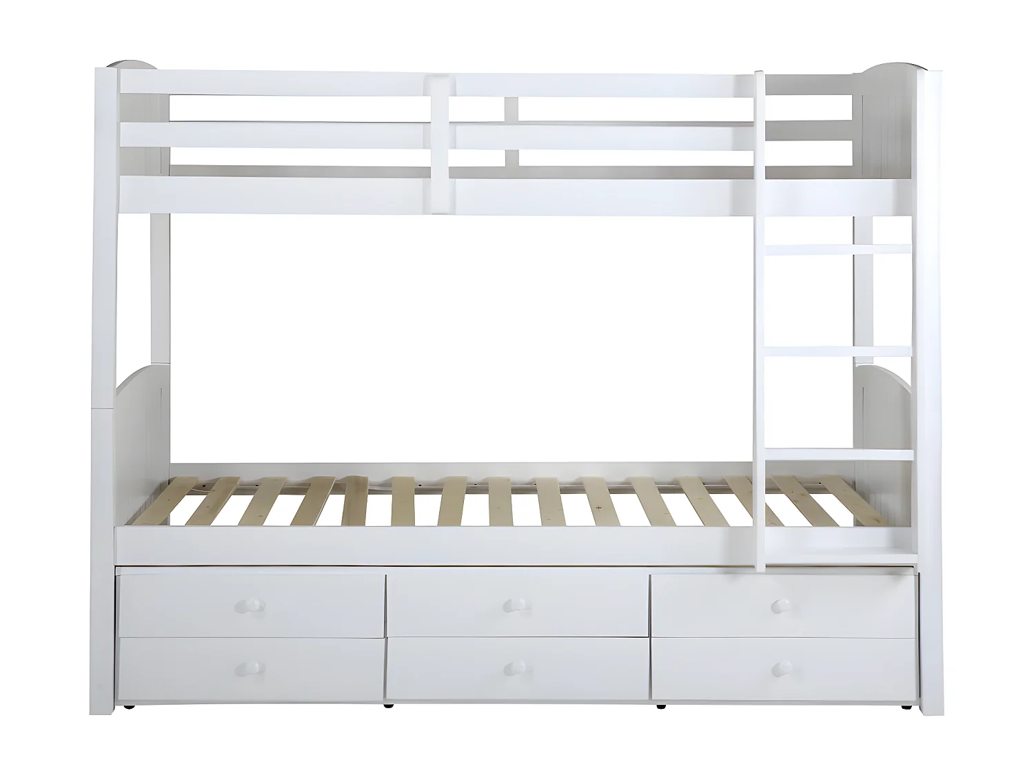 Letto a castello separabile con vani portaoggetti 90x190 cm Laccato bianco - ANCHISE