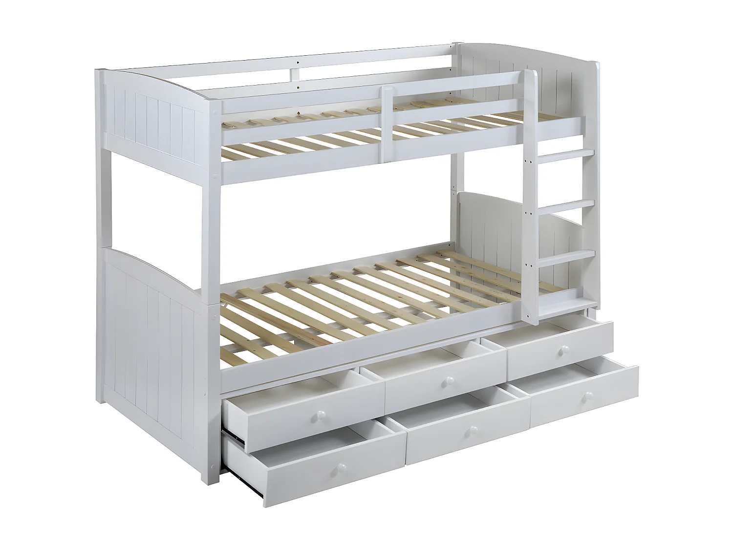 Letto a castello separabile con vani portaoggetti 90x190 cm Laccato bianco - ANCHISE