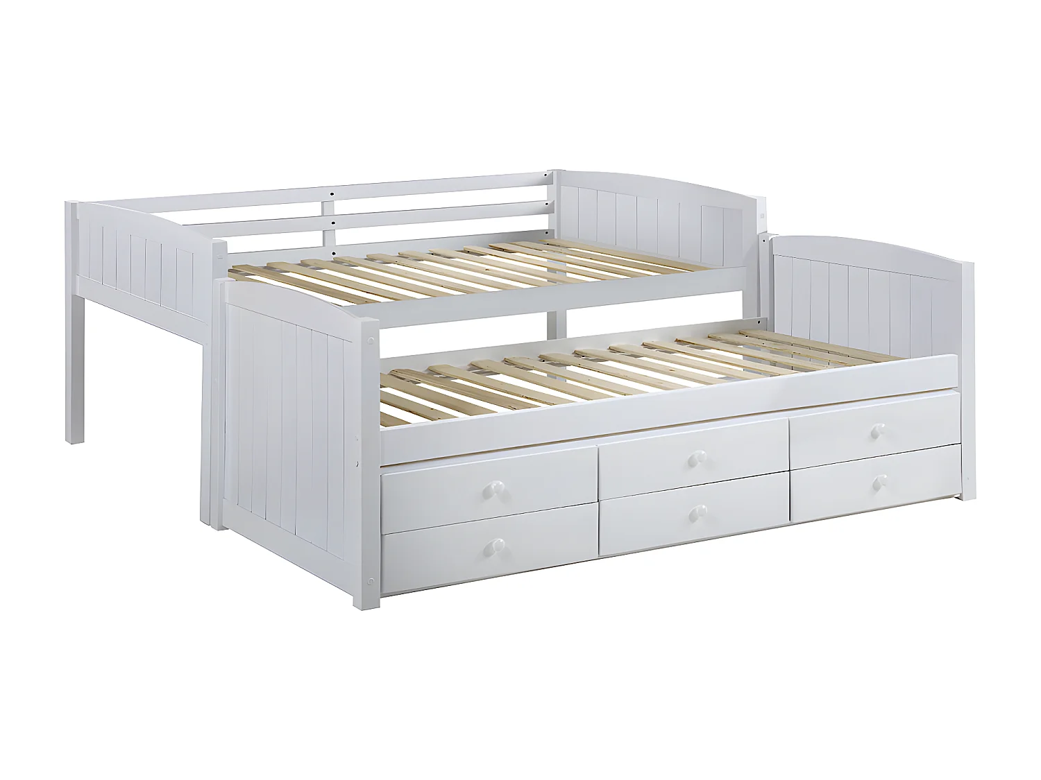 Letto a castello separabile con vani portaoggetti 90x190 cm Laccato bianco - ANCHISE