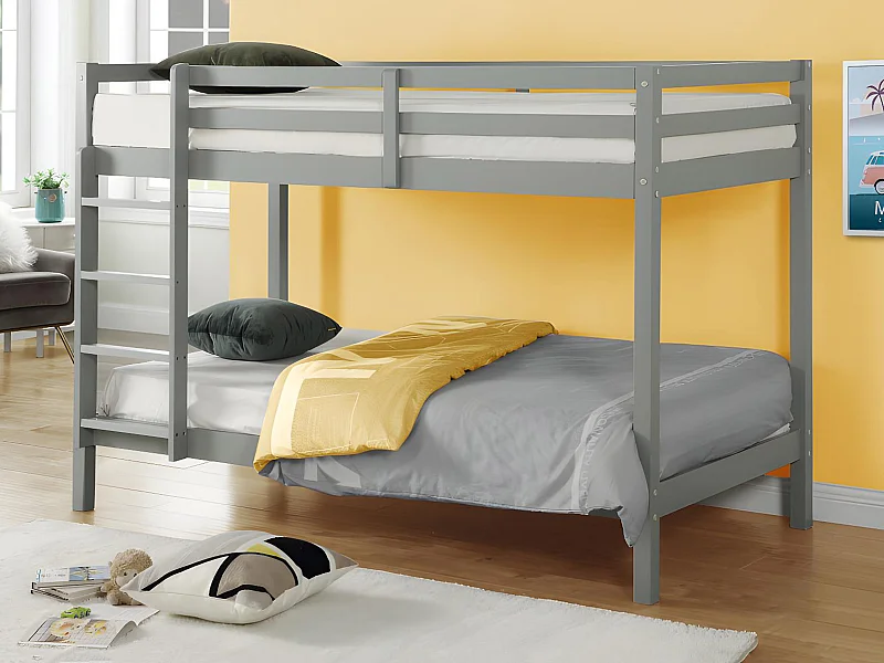 Litera ANICET II - 2 x 90 x 190 cm - Pino macizo - Gris