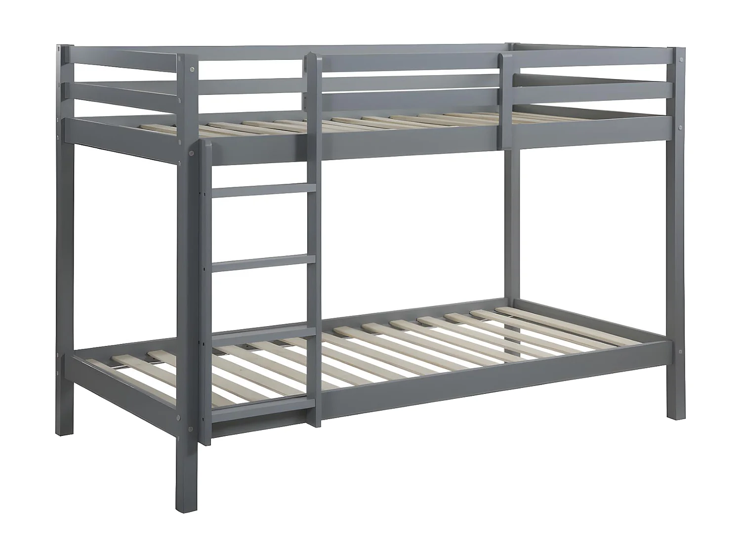 Letto a castello 2 x 90 x 190 cm Pino massello Grigio - ANICET II