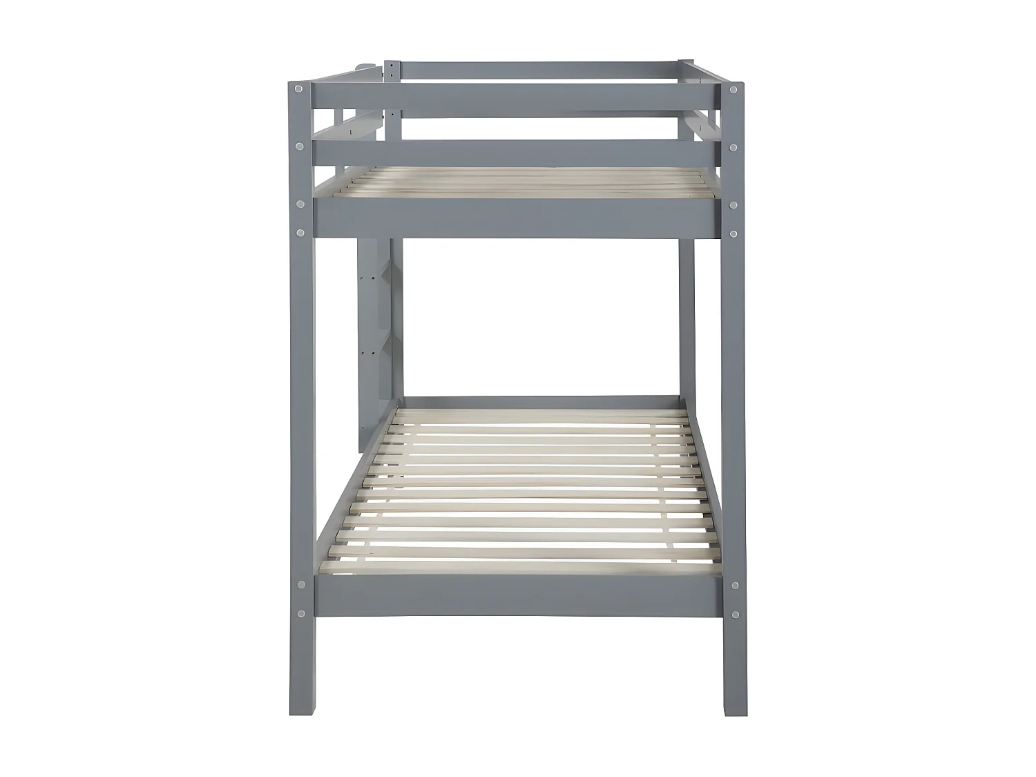 Letto a castello 2 x 90 x 190 cm Pino massello Grigio - ANICET II