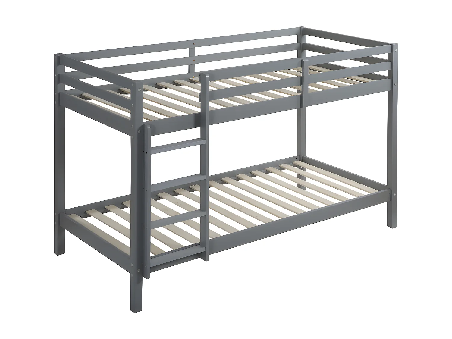 Letto a castello 2 x 90 x 190 cm Pino massello Grigio - ANICET II