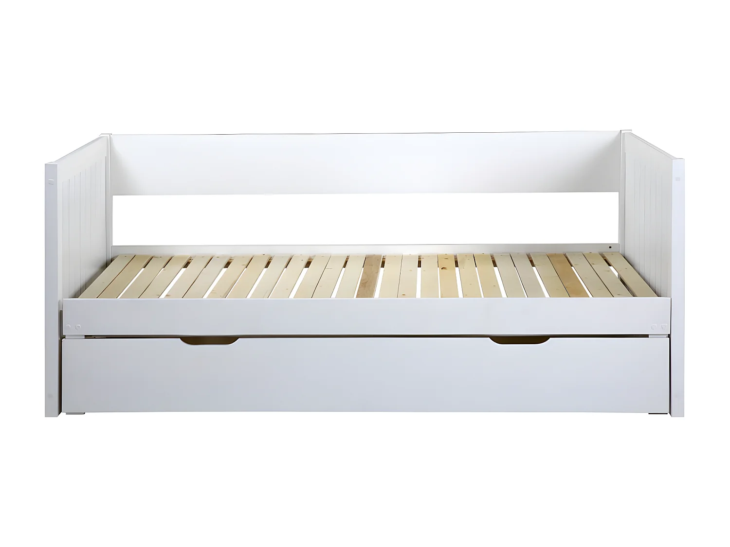 Cama dupla banco com gaveta de 2 x 90 x 200 cm em pinho e MDF cor branco -  ALFIERO