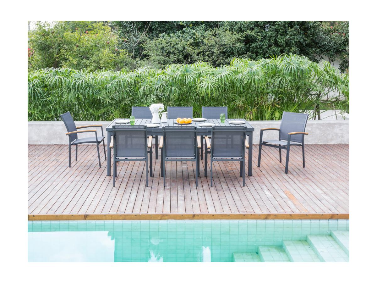 GartenEssgruppe NAURU Aluminium Tisch ausziehbar B 220/300 cm & 8