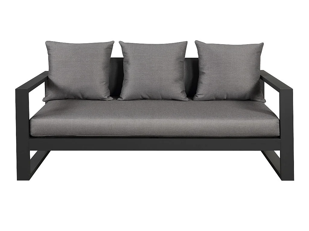 Tuinsalon MOLOKAI van aluminiun: 1 driezitsbank, 2 fauteuils, 1 salontafel