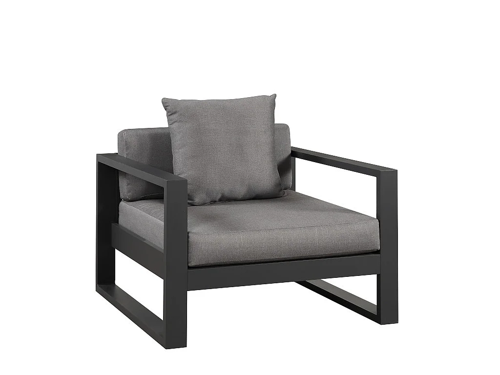 Tuinsalon MOLOKAI van aluminiun: 1 driezitsbank, 2 fauteuils, 1 salontafel