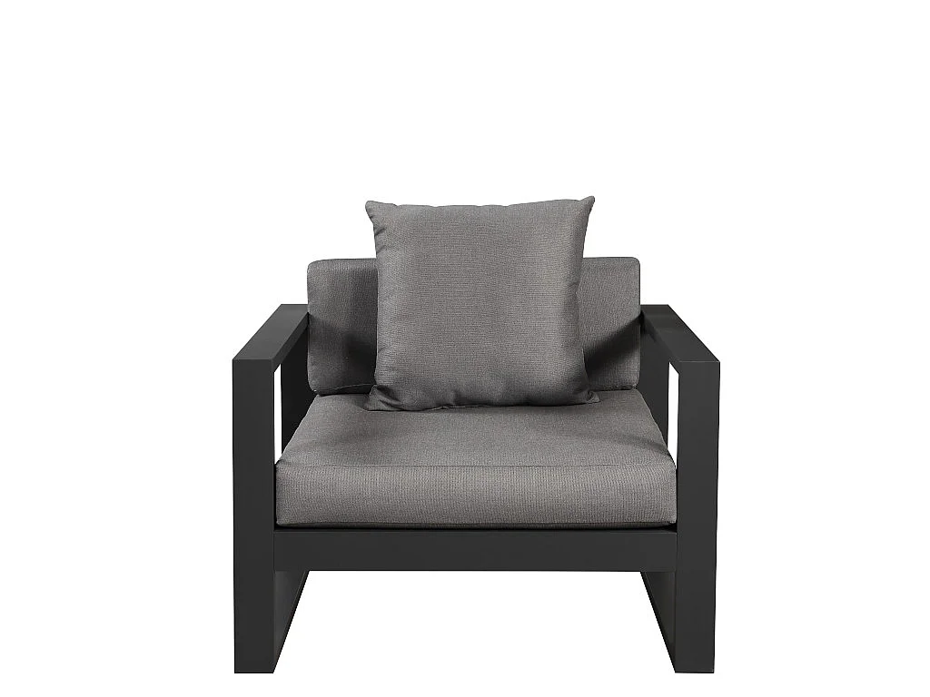 Tuinsalon MOLOKAI van aluminiun: 1 driezitsbank, 2 fauteuils, 1 salontafel