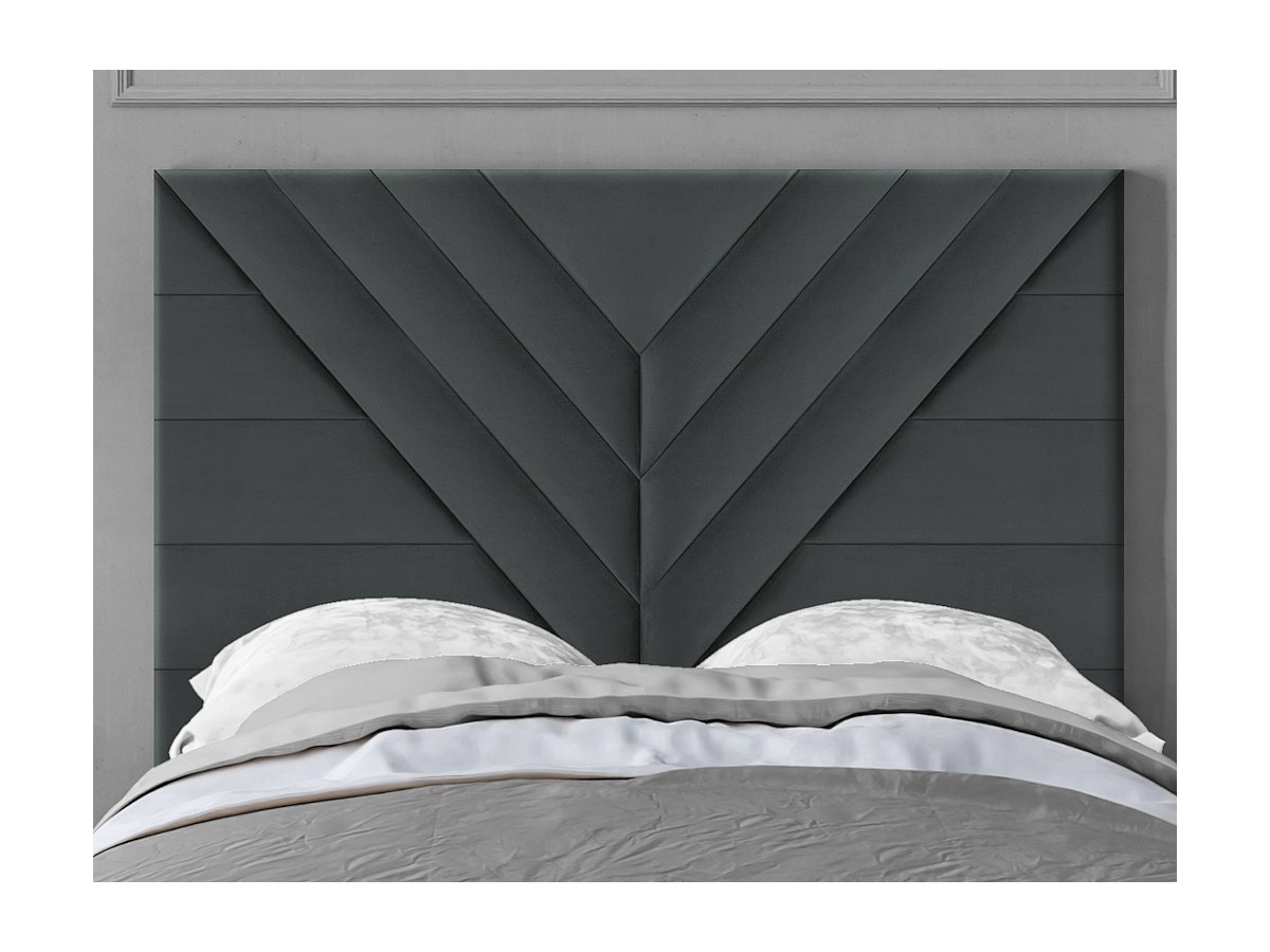 Bett-Kopfteil HOLDA - 160 cm - Samt - Grau jetzt günstig und bequem