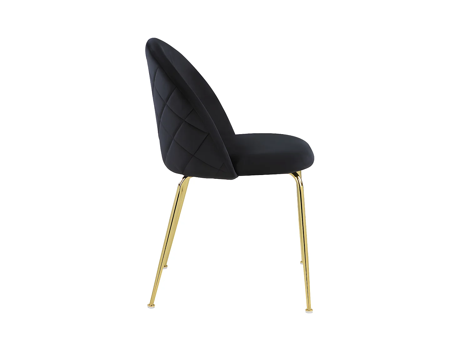 Lot de 6 chaises - Velours et acier inoxydable doré - Noir - MELBOURNE
