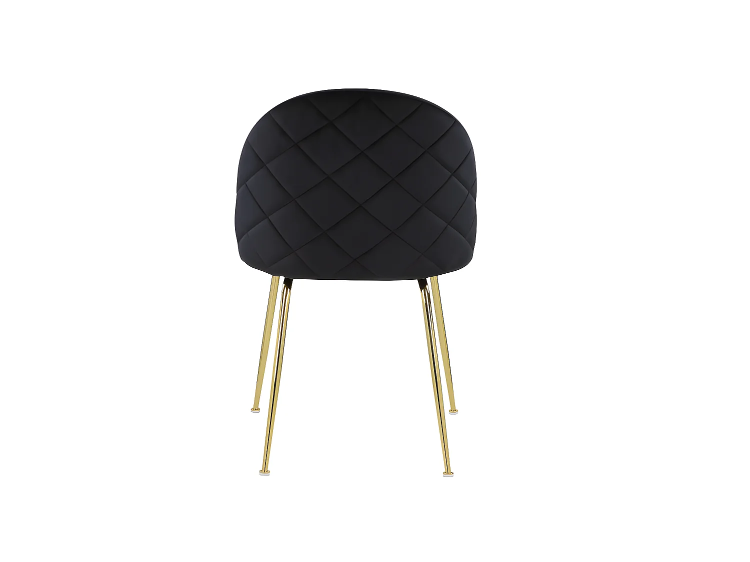 Lot de 6 chaises - Velours et acier inoxydable doré - Noir - MELBOURNE