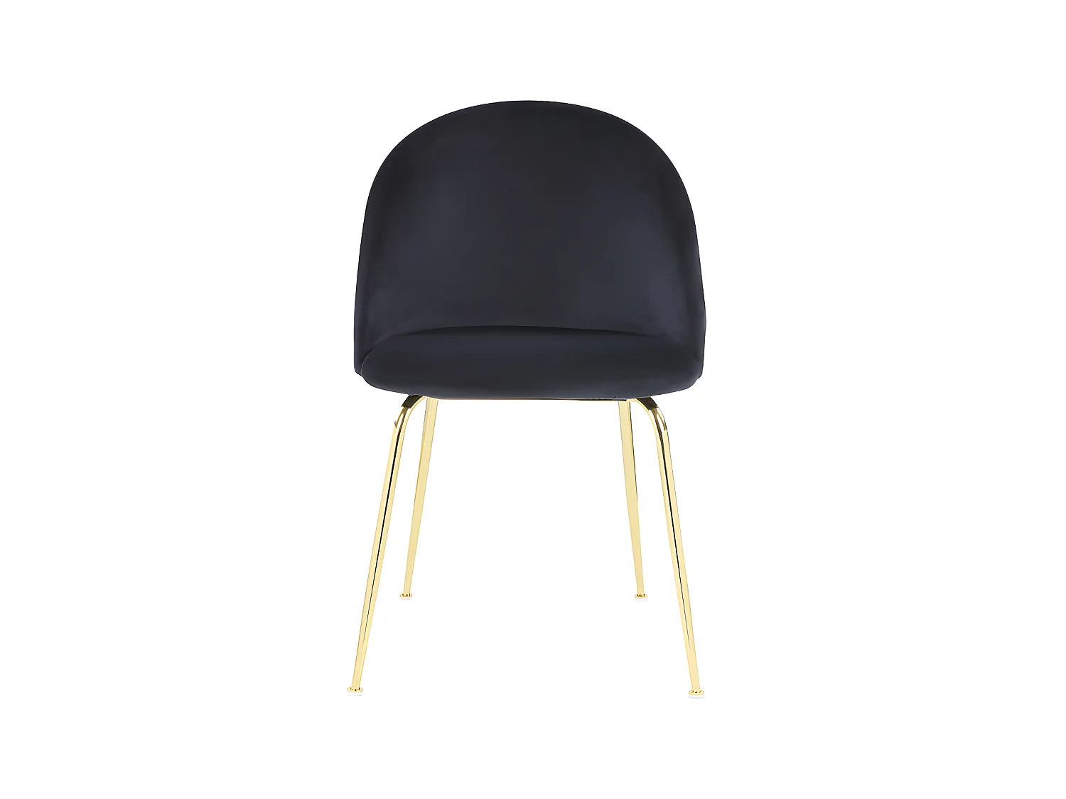 Lot de 6 chaises - Velours et acier inoxydable doré - Noir - MELBOURNE