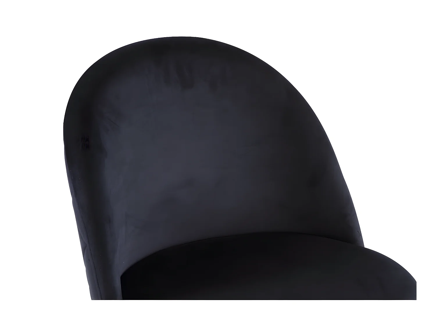 Lot de 6 chaises - Velours et acier inoxydable doré - Noir - MELBOURNE