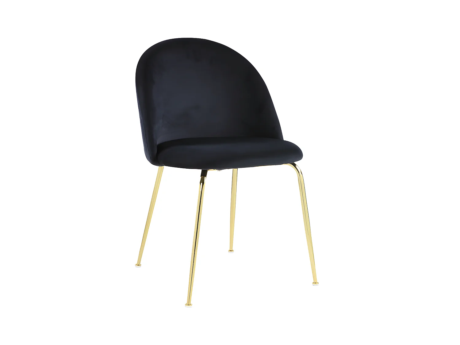 Lot de 6 chaises - Velours et acier inoxydable doré - Noir - MELBOURNE