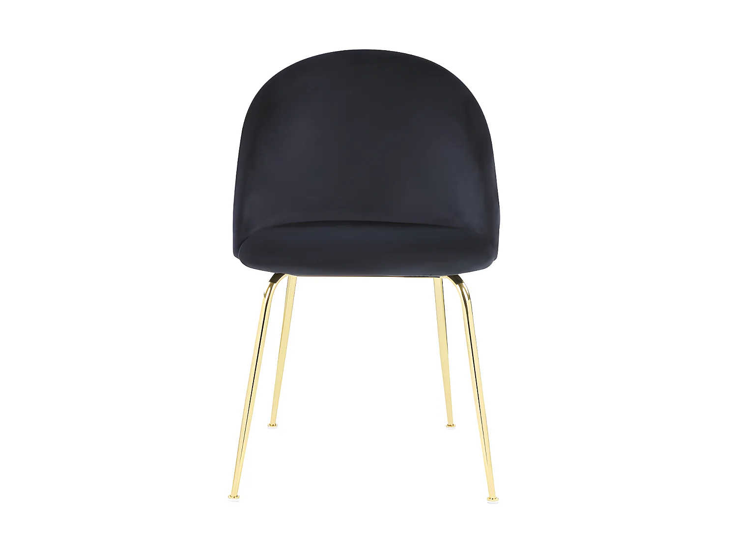 Lot de 6 chaises - Velours et acier inoxydable doré - Noir - MELBOURNE