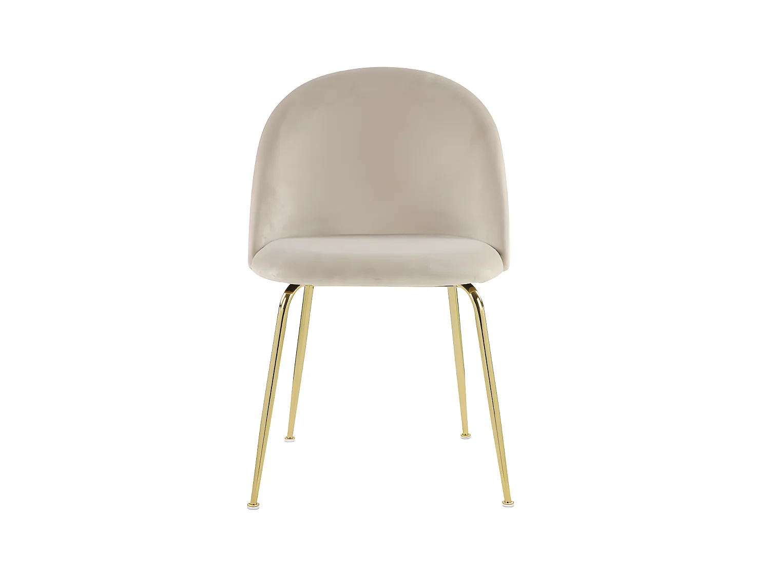 Set van 6 stoelen MELBOURNE - Fluweel en goudkleurig metaal - Beige