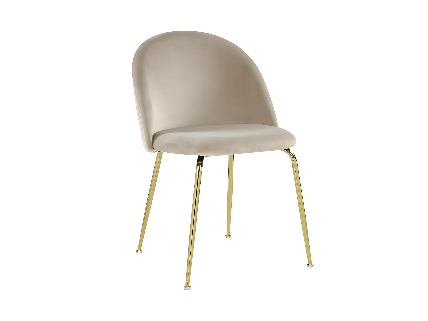 Set van 6 stoelen MELBOURNE - Fluweel en goudkleurig metaal - Beige