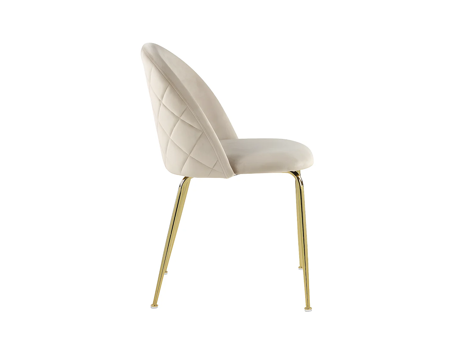 Set van 6 stoelen MELBOURNE - Fluweel en goudkleurig metaal - Beige