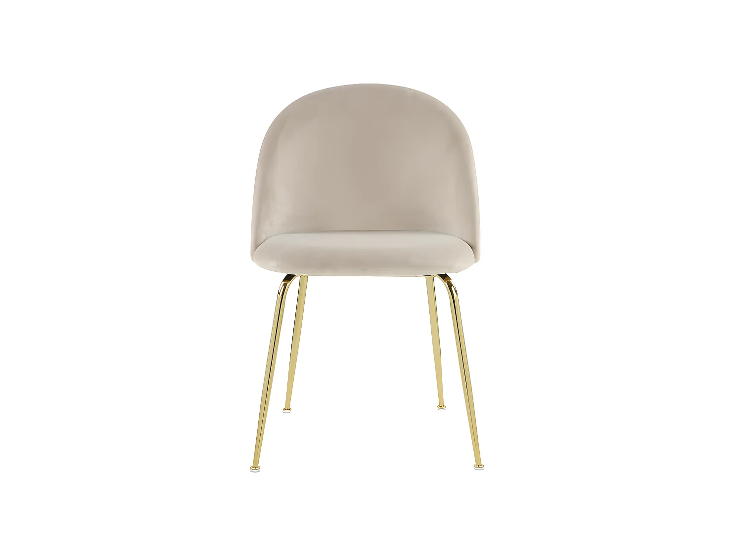Set van 6 stoelen MELBOURNE - Fluweel en goudkleurig metaal - Beige