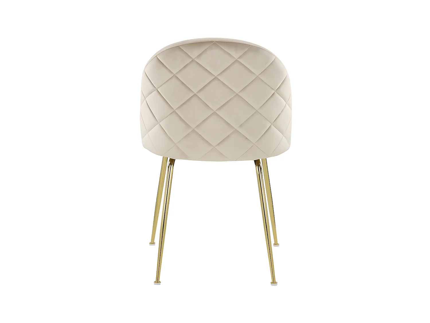 Set van 6 stoelen MELBOURNE - Fluweel en goudkleurig metaal - Beige