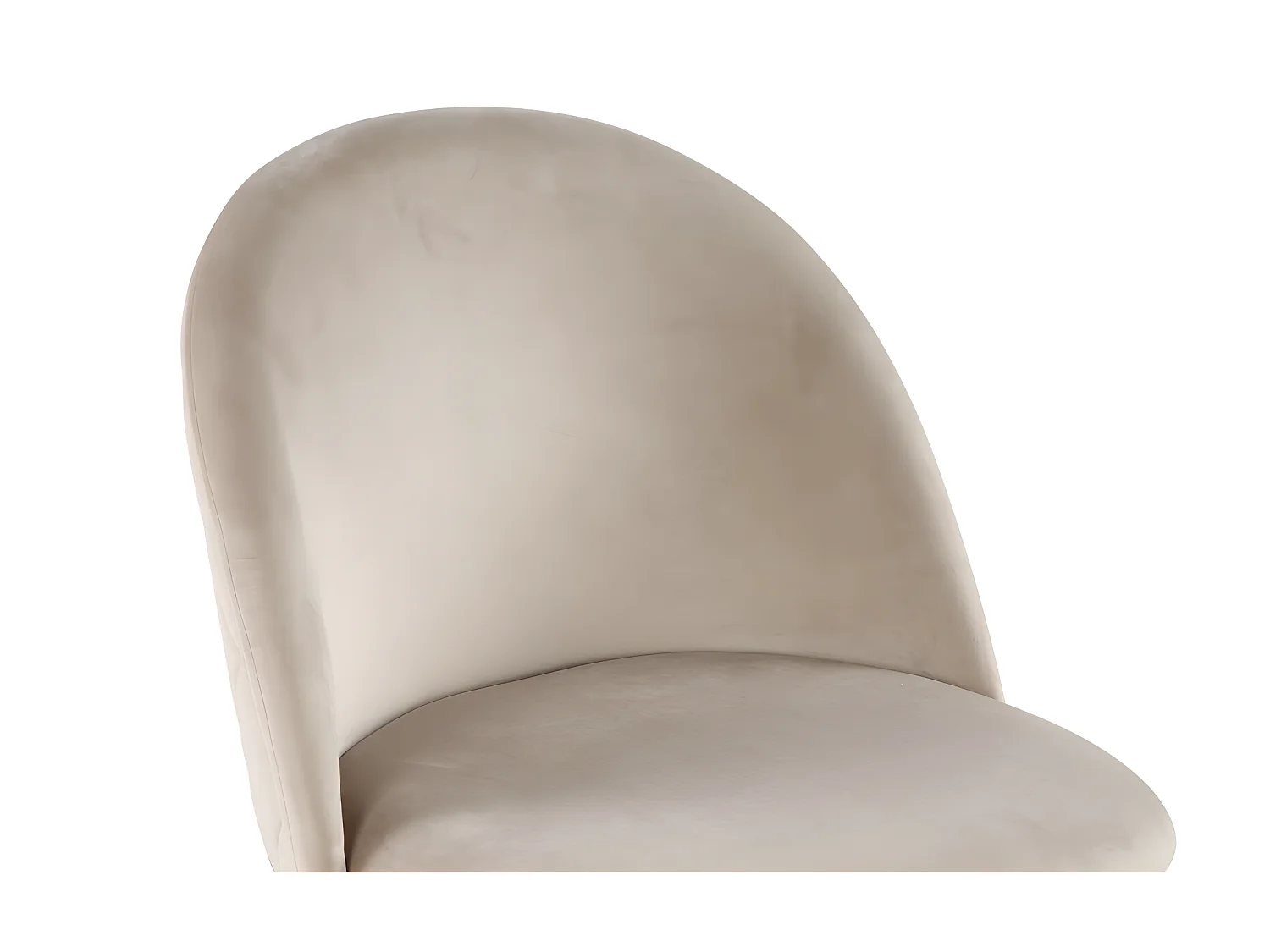 Set van 6 stoelen MELBOURNE - Fluweel en goudkleurig metaal - Beige