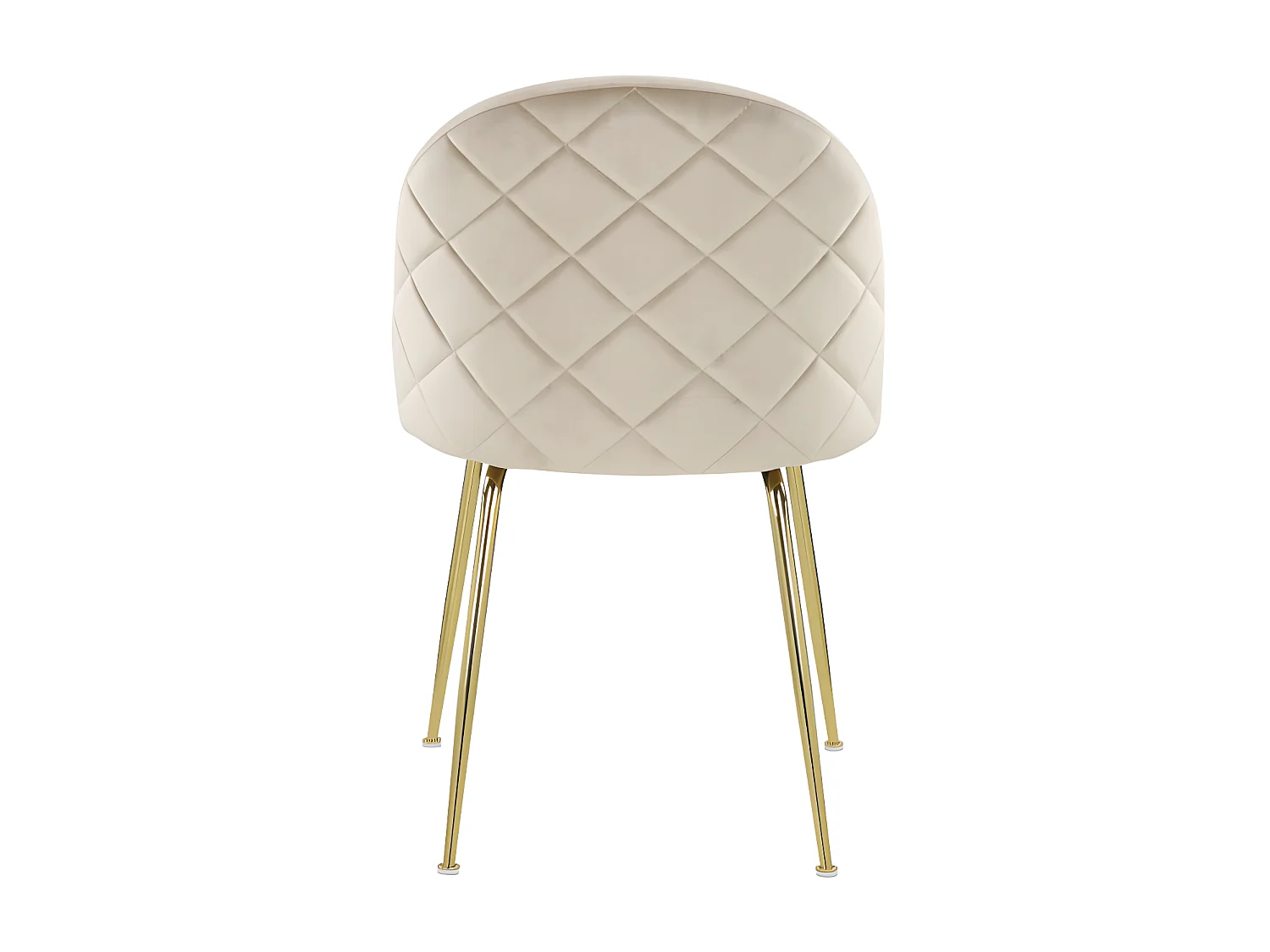 Conjunto de 6 cadeiras MELBOURNE - Veludo e metal dourado - Bege