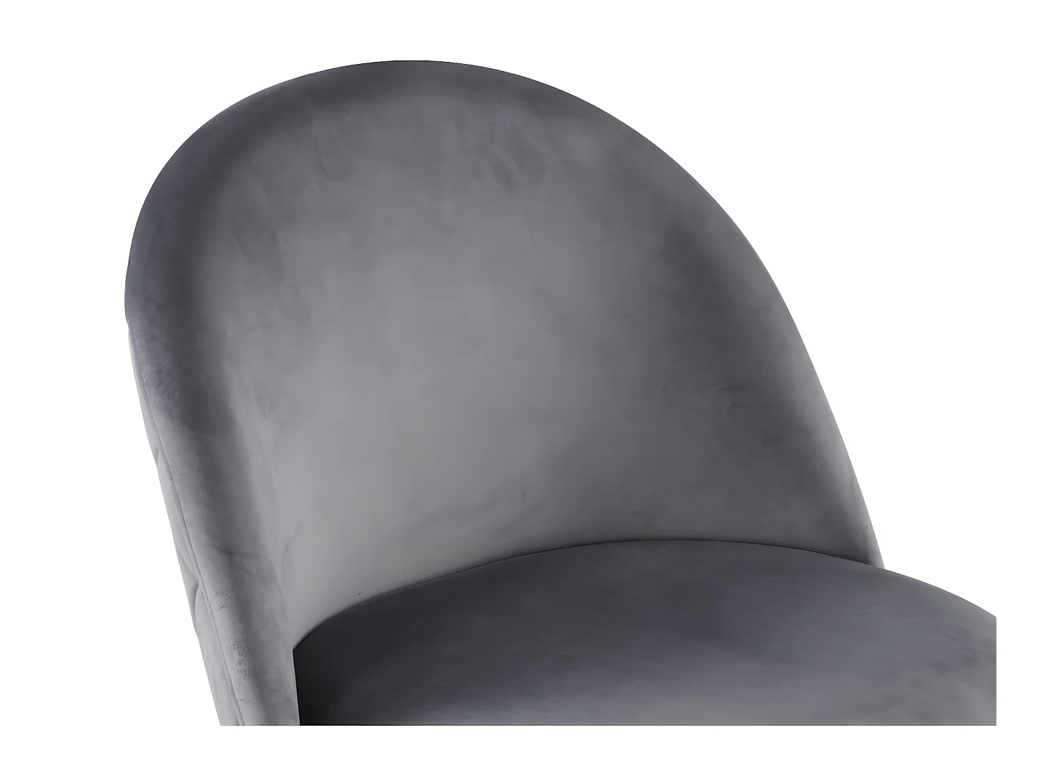 Set van 6 stoelen MELBOURNE - Velours en mat zwart metaal - Grijs