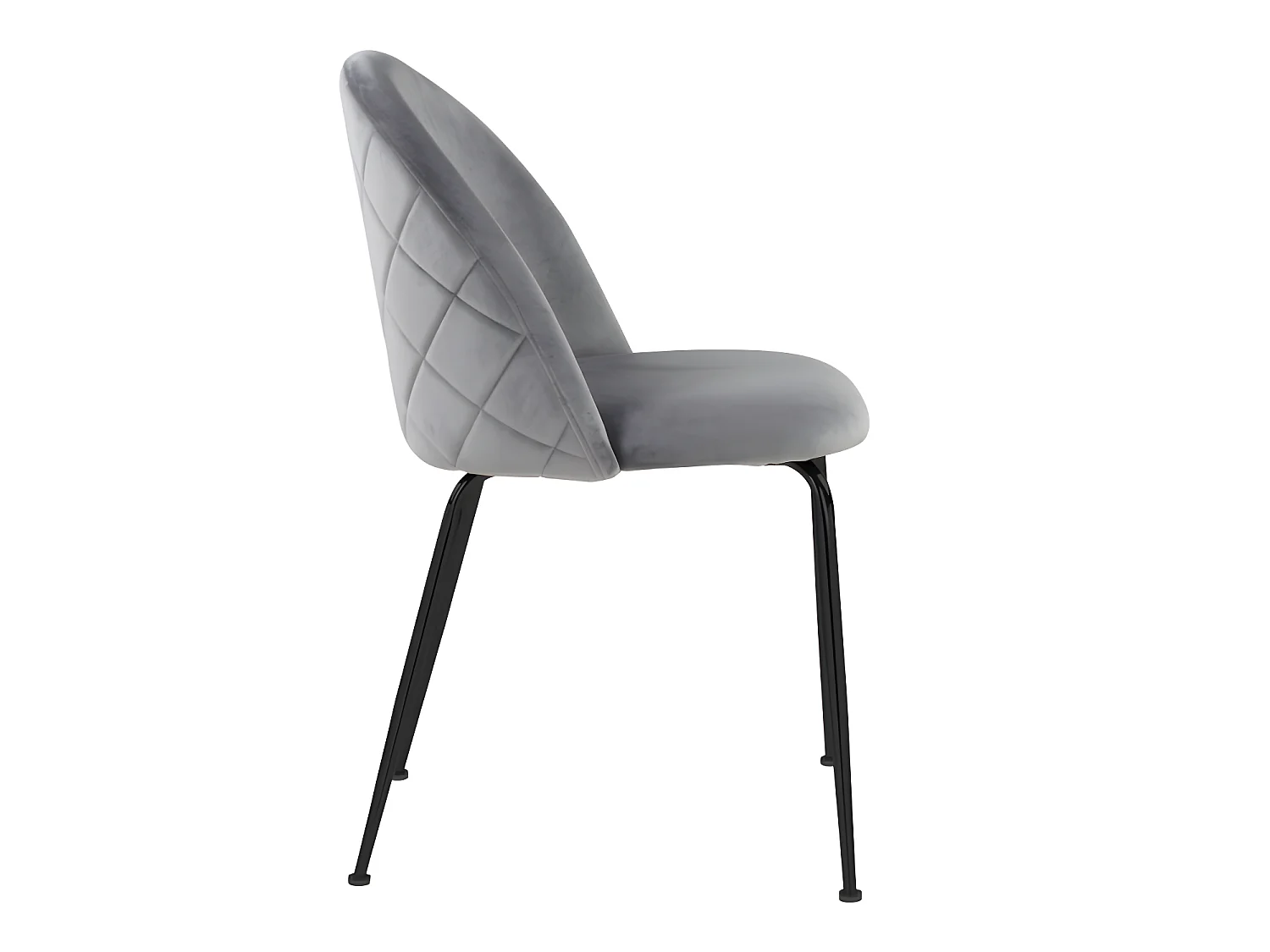 Lot de 6 chaises en velours et acier inoxydable noir - Gris - MELBOURNE