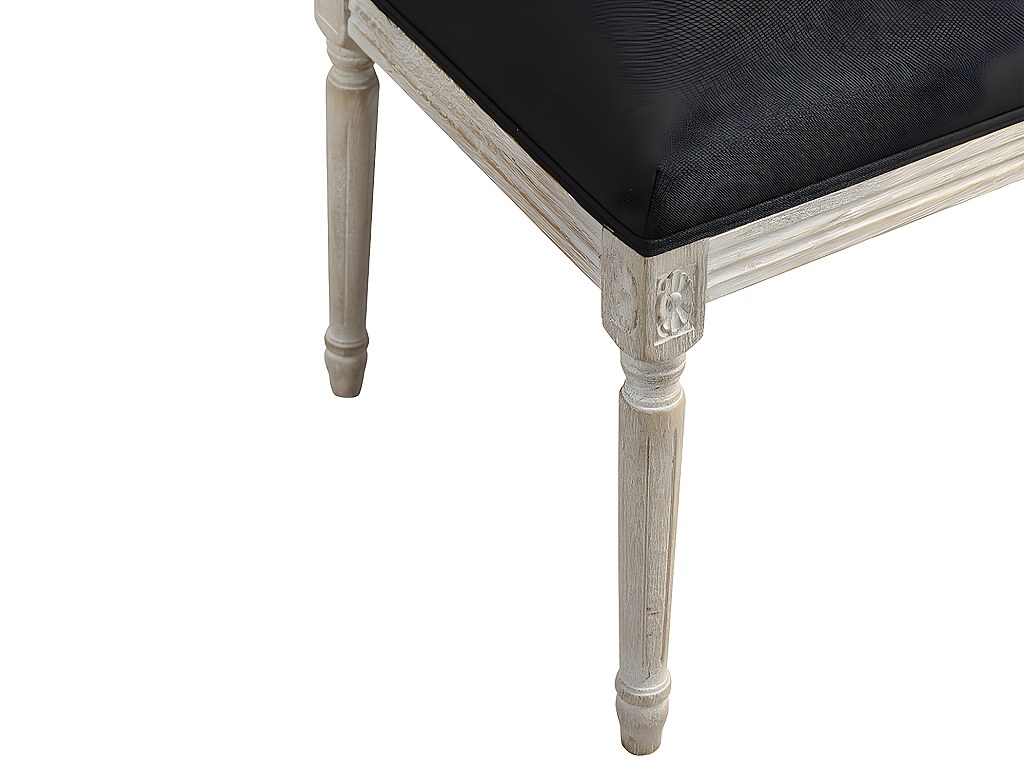 Stuhl 2er-Set AMBOISE - Stoff & Holz - Schwarz jetzt günstig und bequem