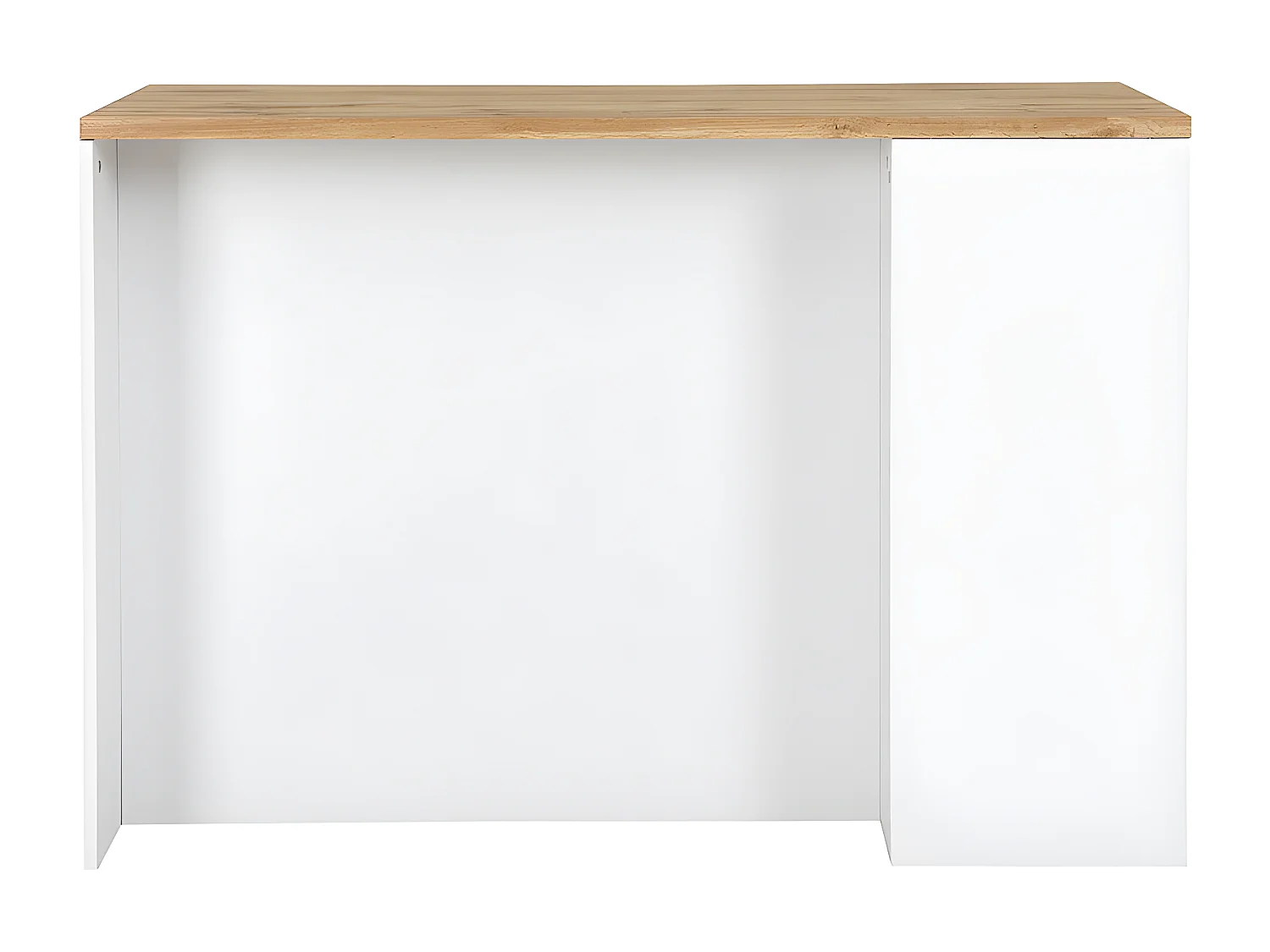 Ilha central de cozinha com espaços de arrumação cor branco e carvalho - MEILI