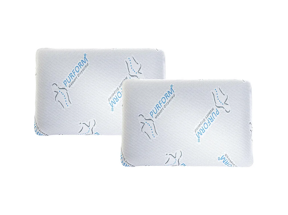 Lot de 2 oreillers mémoire de forme anti acariens  60 x 40 cm PURFORM - SIRONA