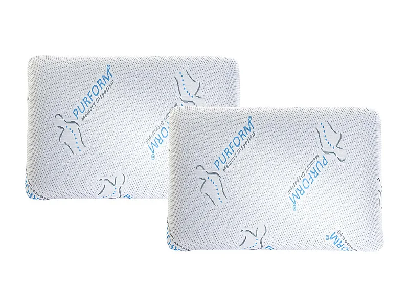 Lot de 2 oreillers mémoire de forme anti acariens  60 x 40 cm PURFORM - SIRONA