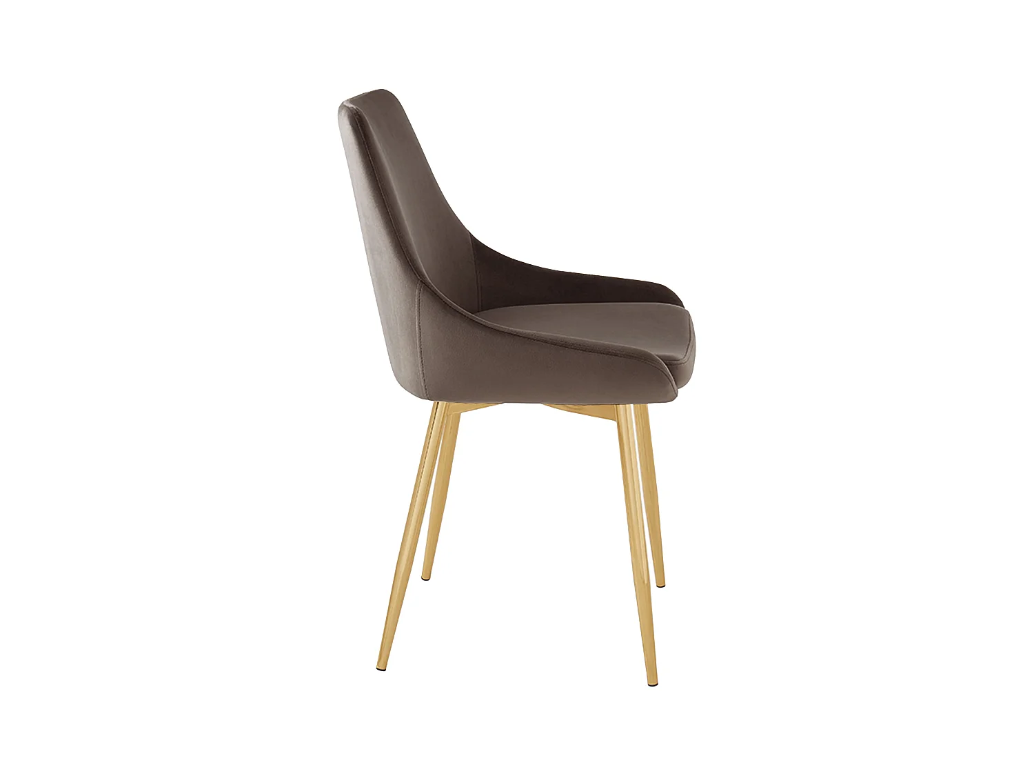 Lot de 6 chaises MASURIE - Velours et métal doré - Taupe